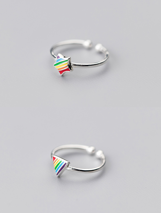 Anillo Pentagrama Arco Iris