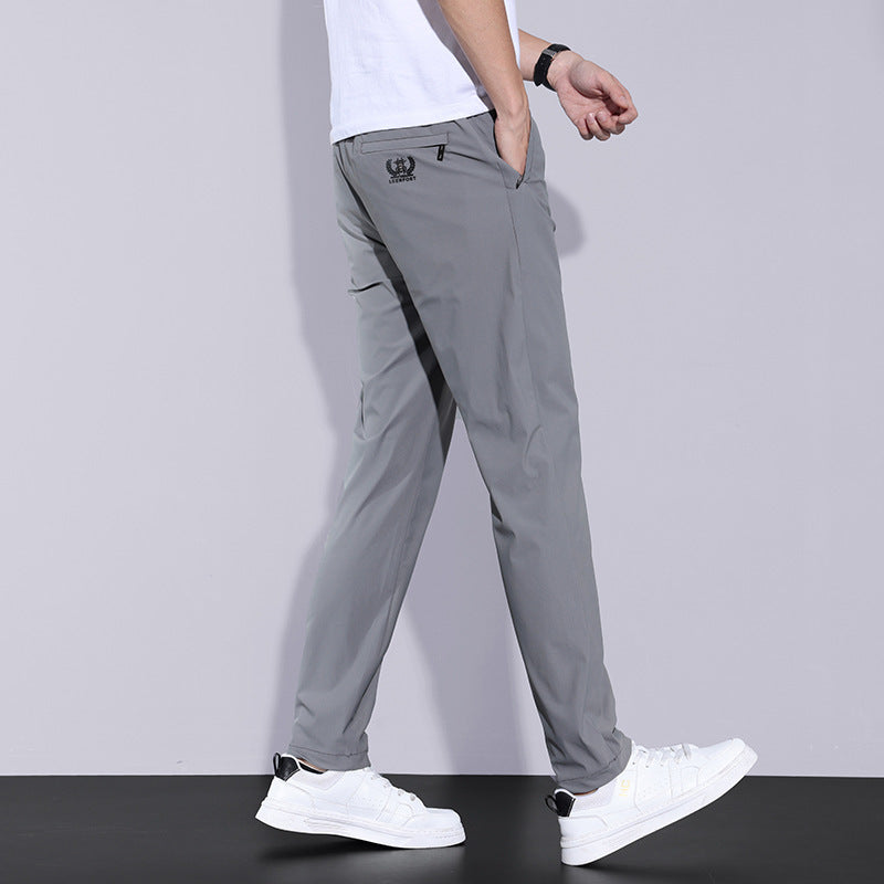 Casual Pants Men's Thin Stretch Slim-fit Straight Trousers