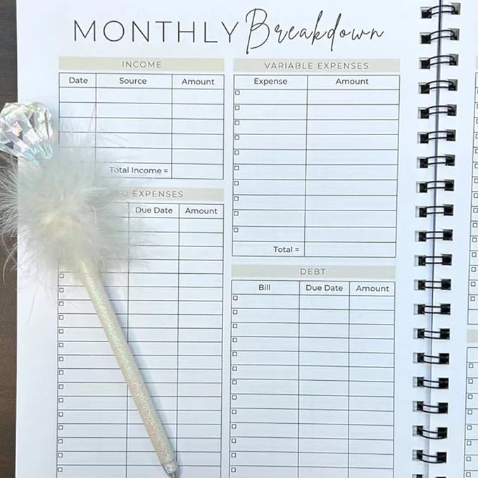 Undated 12 Month Budget Planner, Budget Planner, Budget Book With Bill Organizer And Expense Tracker, Monthly Finance Organizer, Monthly Budget Book, Take Control Of Your Money