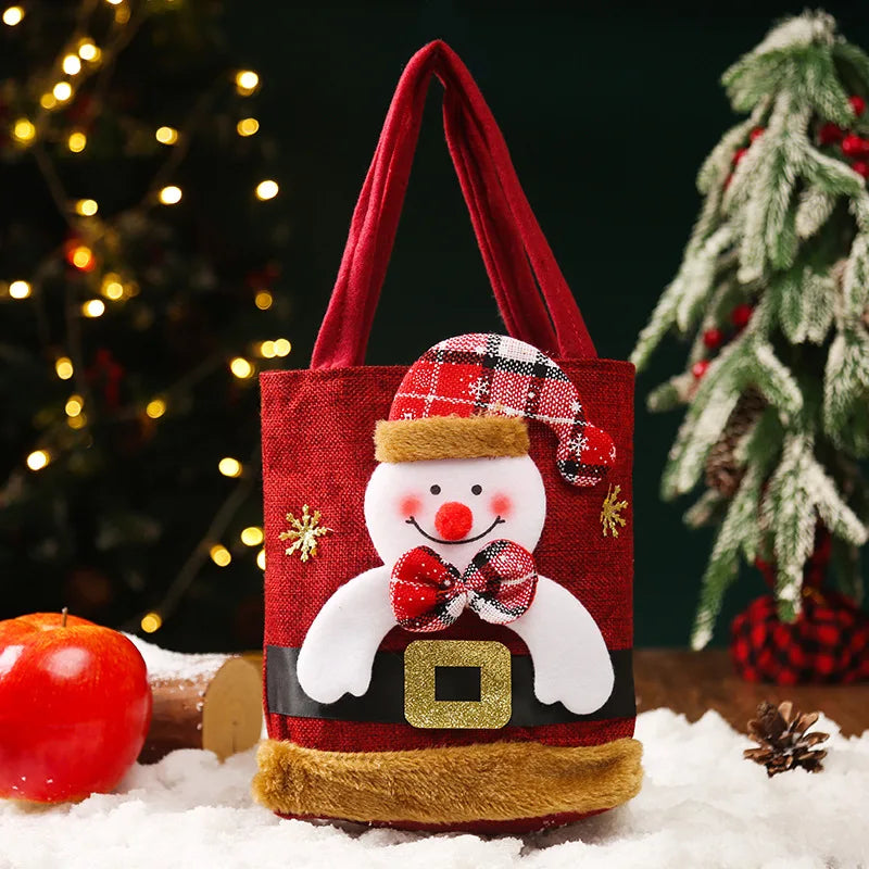 Santa Claus Snowman Deer Gift Bag Children's Gift Bag Candy Bag Christmas Handbag Merry Christmas Decor Hand Package New Year