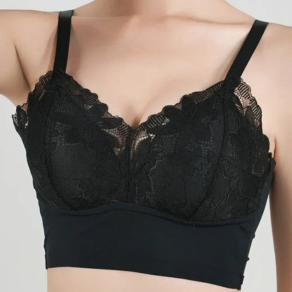 Hot Full Cup Thin Underwear Small Bra Plus Size Wireless Adjustable Lace Women's Bra Breast Cover B C Cup Large Size Lace Bras