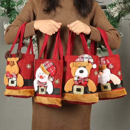 Santa Claus Snowman Deer Gift Bag Children's Gift Bag Candy Bag Christmas Handbag Merry Christmas Decor Hand Package New Year