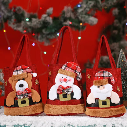 Santa Claus Snowman Deer Gift Bag Children's Gift Bag Candy Bag Christmas Handbag Merry Christmas Decor Hand Package New Year