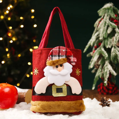 Santa Claus Snowman Deer Gift Bag Children's Gift Bag Candy Bag Christmas Handbag Merry Christmas Decor Hand Package New Year