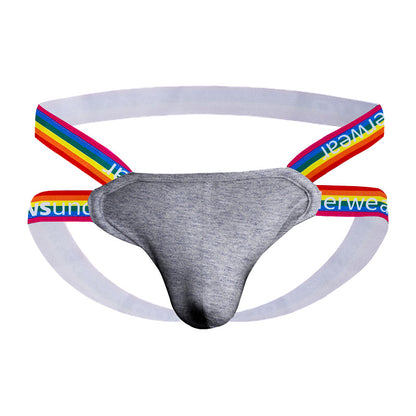 Rainbow Thong Low Rise Cotton Shorts