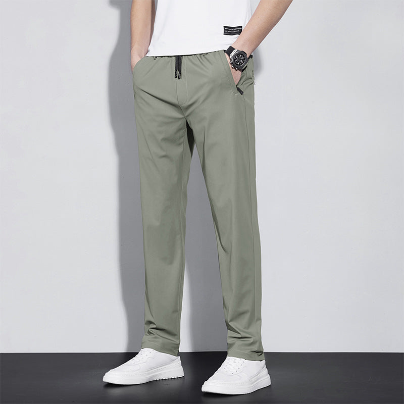 Casual Pants Men's Thin Stretch Slim-fit Straight Trousers