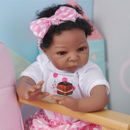 Reborn Baby Black Doll African American Doll Lifelike Soft