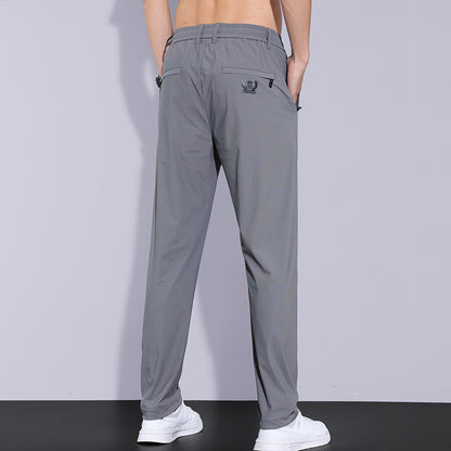 Casual Pants Men's Thin Stretch Slim-fit Straight Trousers