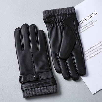 Men's Touch Screen Warm Driving In Autumn And Winter Riding Sheepskin Gloves