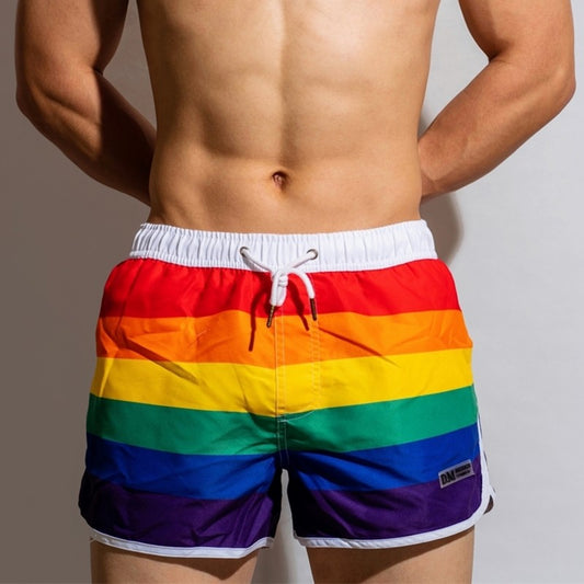 Traje de baño Rainbow para hombre, pantalones cortos de natación, bañador de playa