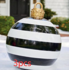 Christmas Ornament Ball Outdoor Pvc 60CM Inflatable Decorated Ball PVC Giant Big Large Balls Xmas Tree Decorations Toy Ball