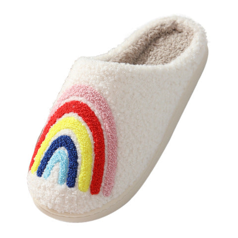 Comfortable Home Rainbow Warm Winter Cotton Slippers Couple