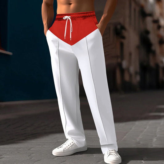 Casual Loose Color Matching Straight Sports Trousers