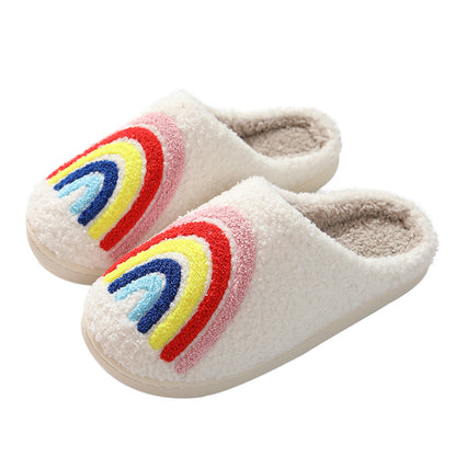 Comfortable Home Rainbow Warm Winter Cotton Slippers Couple