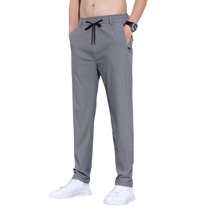 Casual Pants Men's Thin Stretch Slim-fit Straight Trousers