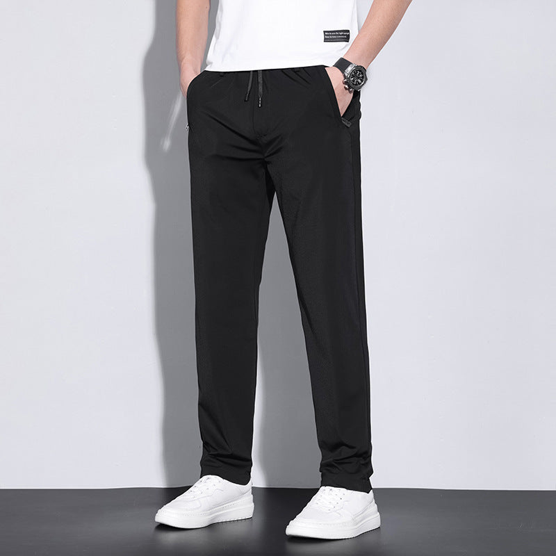 Casual Pants Men's Thin Stretch Slim-fit Straight Trousers