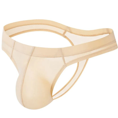 Ropa interior sexi para hombre, Panochas, suspensorio, Cueca Tangas, Bikini para hombre, breve seda de hielo transparente 