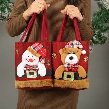 Santa Claus Snowman Deer Gift Bag Children's Gift Bag Candy Bag Christmas Handbag Merry Christmas Decor Hand Package New Year